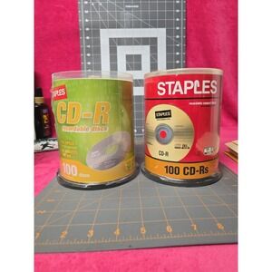 Staples CD-R 80 Minute Recording 700MB 48-52x Speed 100 Pack Lot Of 2 New Sealed